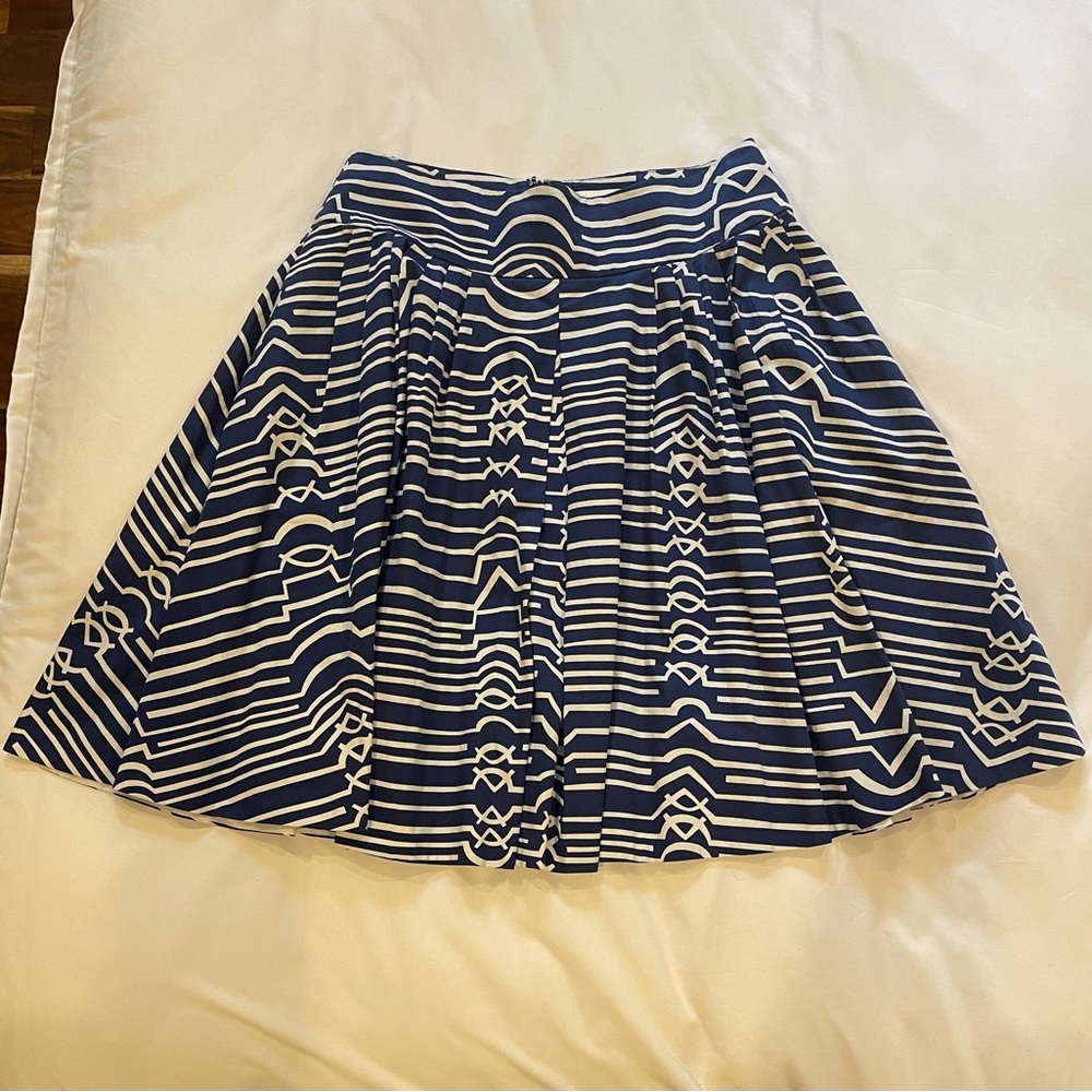 Anthropologie Maeve blue and white skirt